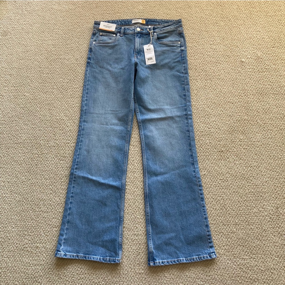 NEW Next Bootcut Low Rise Jeans Size UK 12 Long Medium Wash Stretch NWT